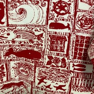 Hand painted dress from Key West sizeL. Red &White